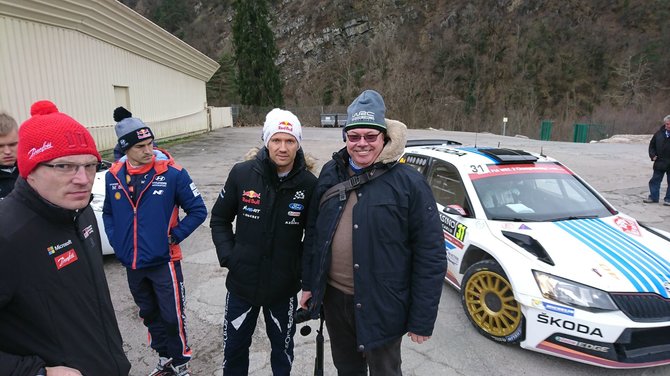 Asm. albumo nuotr./Mindaugas Lyčius su WRC čempionu Sebastienu Ogier.