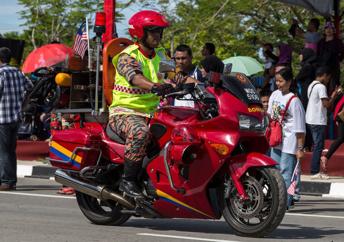Malaizijos ugniagesių motociklas. (Uwe Aranas, Wikimedia(CC BY-SA 3.0)