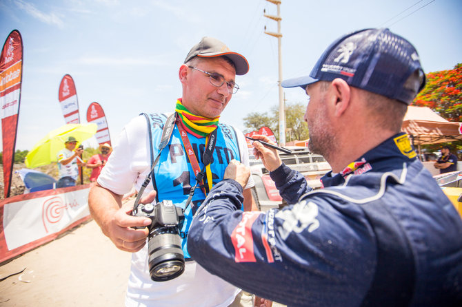 Andriaus Lauciaus nuotr./Žurnalistas Žilvinas Pekarskas Dakaro ralyje Peru su Stephane'u Peterhanseliu