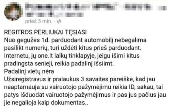 Skundas FB grupėje