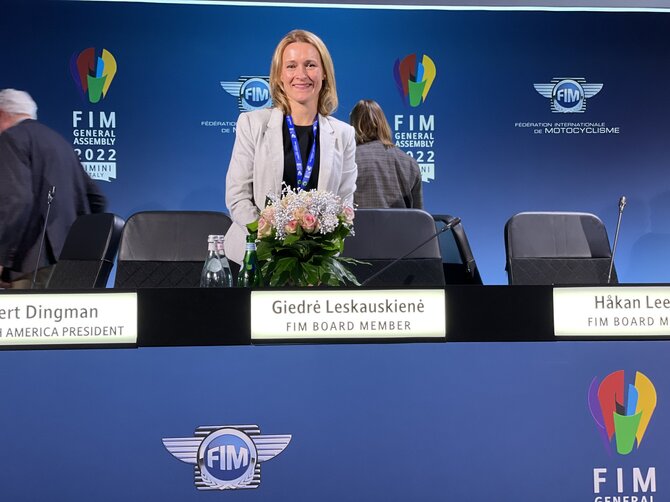 LMSF nuotr./Tarptautinės motociklų sporto federacijoje taryboje – Lietuvos atstovė Giedrė Leskauskienė