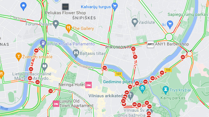 Maps Google nuotr./Vilniaus gatvių žemėlapis NATO susitikimo metu