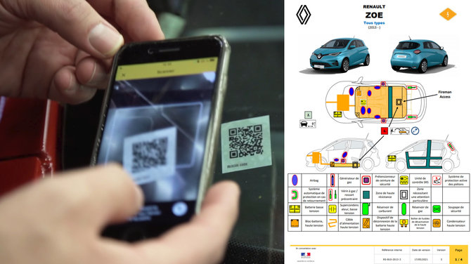 Renault Group nuotr./Gelbėtojų naudojamas QR kodas