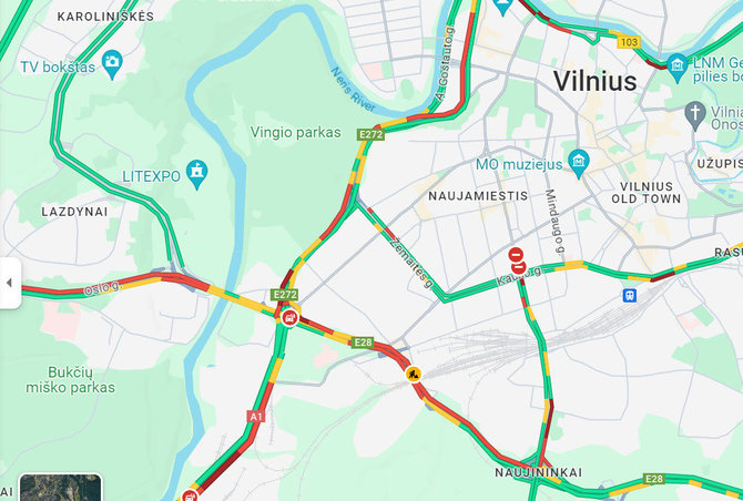 Eismo situacija 17.30 val. Vilniuje