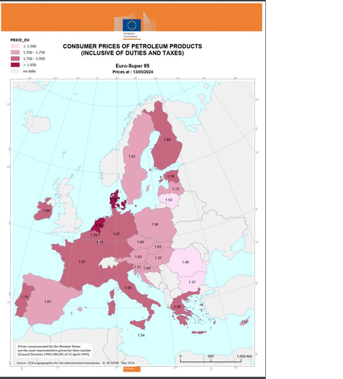 Pricer.lt nuotr./Benzino kainos Europos šalyse