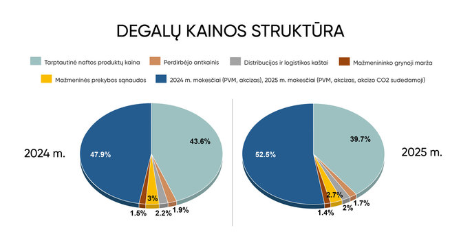 Degalų kainos struktūra, Viada nuotr.