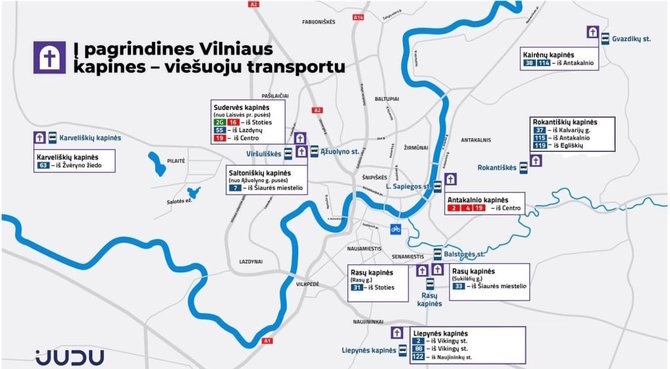 JUDU iliustr./Į Vilniaus kapines veža viešasis transportas