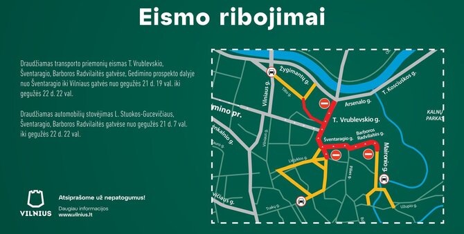 Vilniaus savivaldybės iliustr./Eismo ribojimai Vilniuje Vokietijos 45-osios šarvuotosios brigados inauguracijos metu