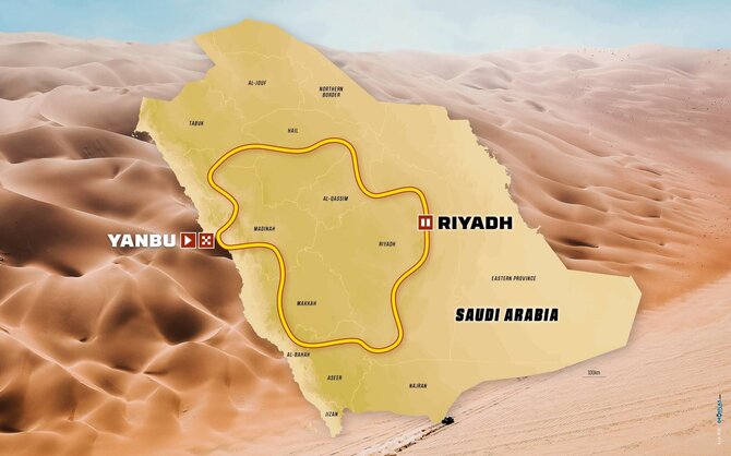 Dakar.com iliustr./Dakaro ralio žemėlapis 2026 m.