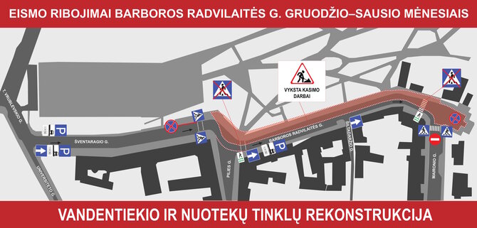 Eismo schema prie Barboros Radvilaitės gatvės