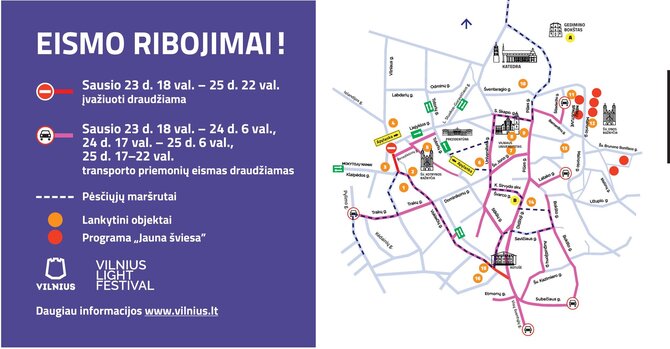 VMS nuotr./Eismo ribojimai, Vilniaus šviesų festivalis