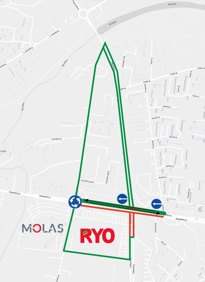 Panevėžio sav. nuotr./Klaipėdos ir Vakarinės gatvių sankryžoje Panevėžyje – naujas eismo organizavimas