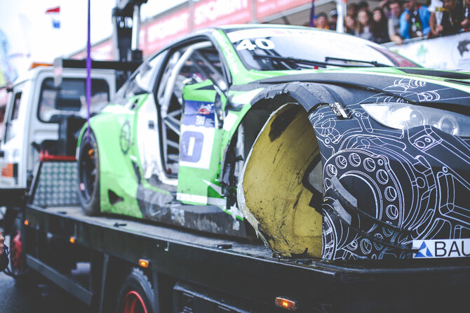 Lino Ramoškos nuotr./RaceTech automobilis „Big Daddy“ po avarijos
