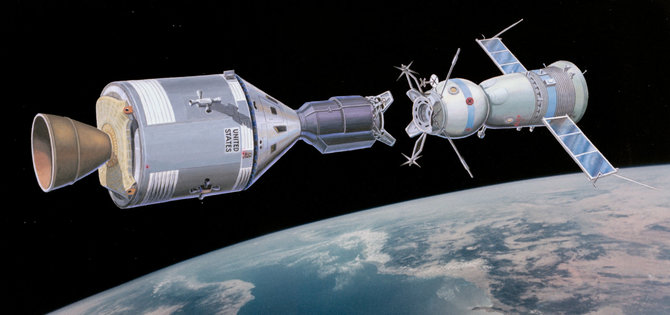 NASA iliustr./Misijos „Apollo – Sojuz“ rekonstrukcija