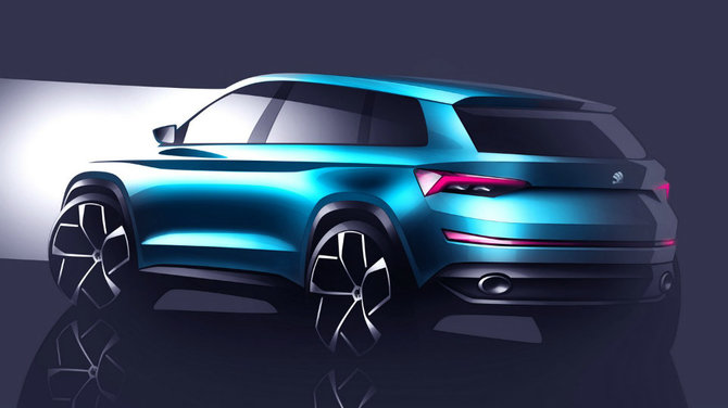 Skoda nuotr./„Škoda“ išplatino koncepcinio visureigio VisionS nuotraukas