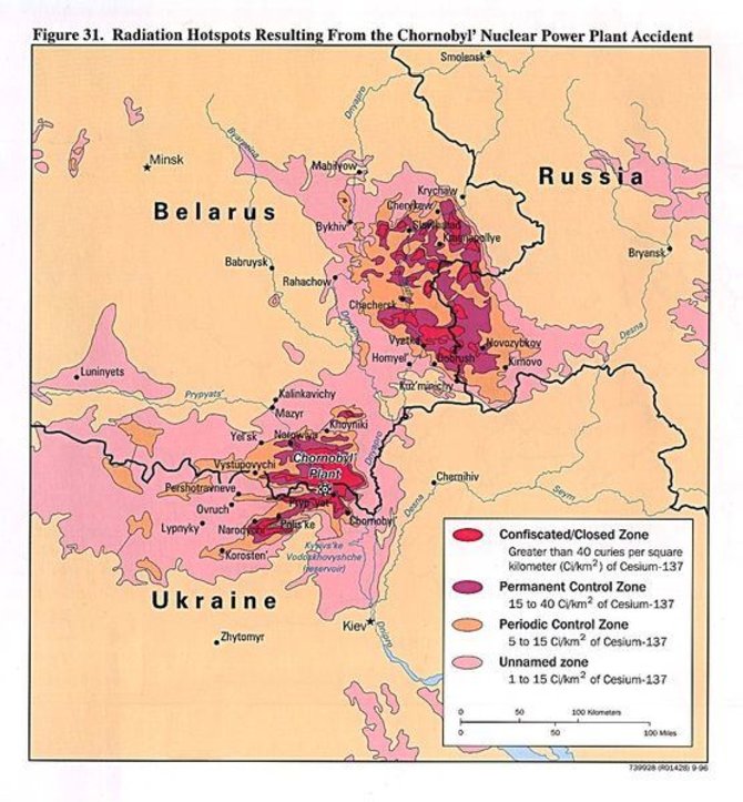 Radiacijos paplitimas po Černobylio avarijos