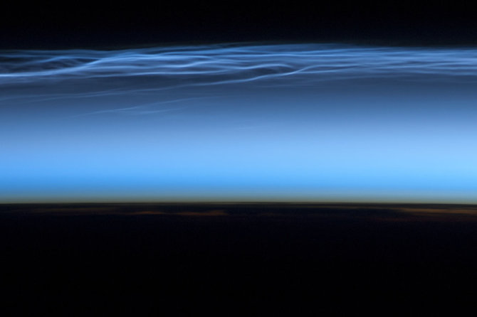 NASA nuotr./Sidabriškieji debesys