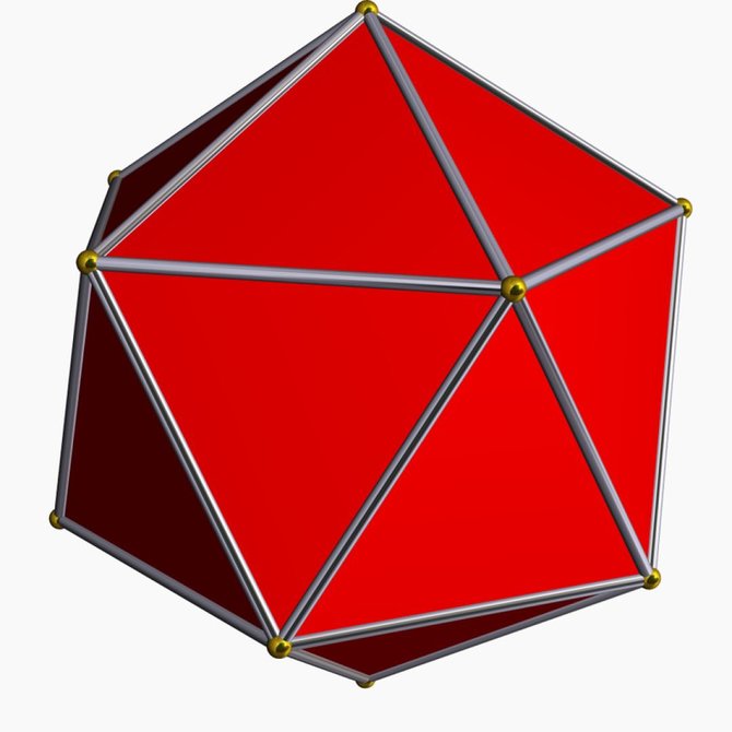 Wikimedia Commons/Robert Webb's Stella software iliustr./Taisyklingas ikosaedras