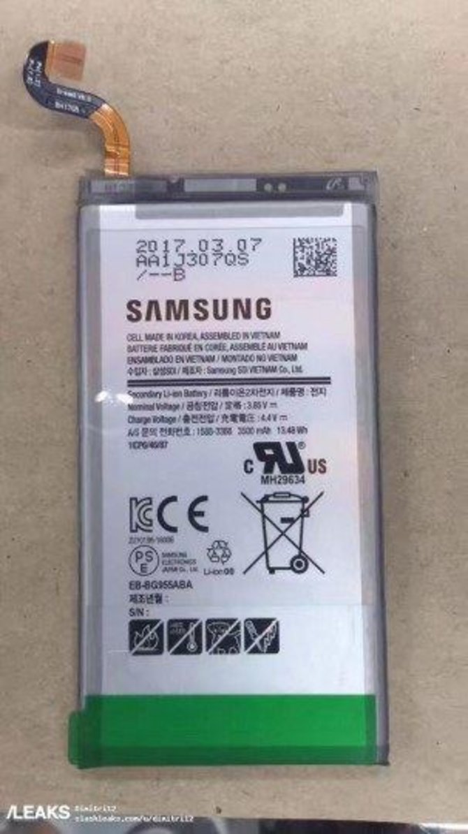 „Samsung Galaxy S8“ baterija