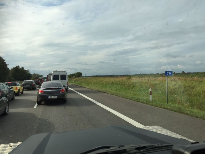 Valdo Kopūsto / 15min nuotr./Spūstis 76–80 kelio Vilnius–Kaunas kilometre