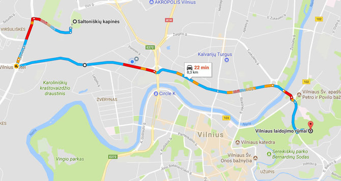 Google Maps iliustr./Vilniaus laidojimo rūmai - Saltoniškių kapinės