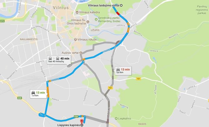 Google Maps iliustr./Vilniaus laidojimo rūmai - Liepynės kapinės