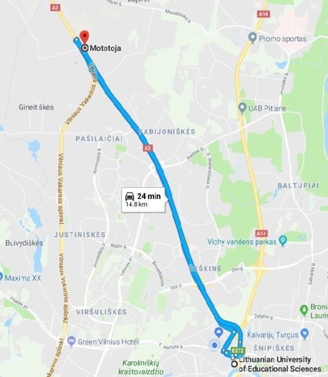 Google Maps nuotr./Eksperimentas vyko šioje trasoje