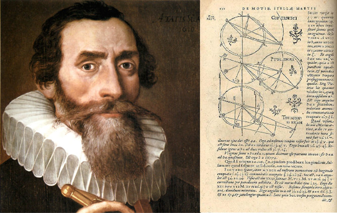 Vokiečių matematikas ir astronomas Johanas Kepleris paaiškino planetų judėjimo aplink Saulę dėsningumus, galutinai įrodydamas Koperniko modelio teisingumą. Šaltinis: Lietuvos etnokosmologijos muziejaus iliustracijų archyvas.