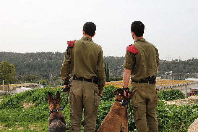 commons.wikimedia.org/Israel Defense Forces nuotr./Du broliai kariai iš padalinio „Oketz“ su savo šunimis