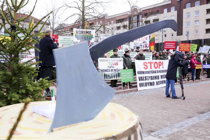 Irmanto Gelūno / 15min nuotr./Prie Seimo – protestas dėl miškų reformos