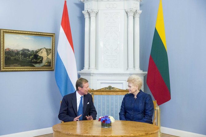 Irmanto Gelūno / 15min nuotr./Prezidentė Dalia Grybauskaitė Prezidentūroje susitiko su Liuksemburgo Didžiuoju Hercogu Henriu