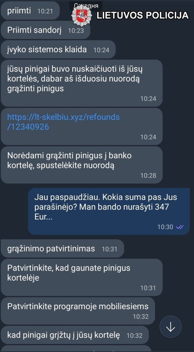 Vilniaus VPK nuotr./Policijos fiksuoti pavyzdžiai, kaip gali būti sukčiaujama
