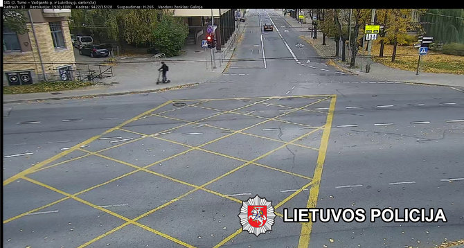 Vilniaus VPK nuotr./Užfiksuotas paspirtukininkas