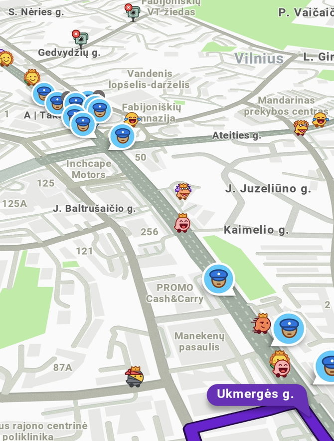 Atvaizdas iš „Waze“ programėlės/Įvykio vietoje