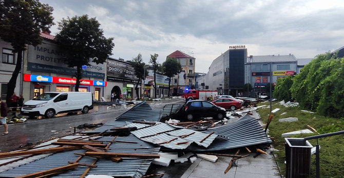 Nuotrauka iš „X“ profilio „Meteoprognoza.pl“/Audros padaliniai