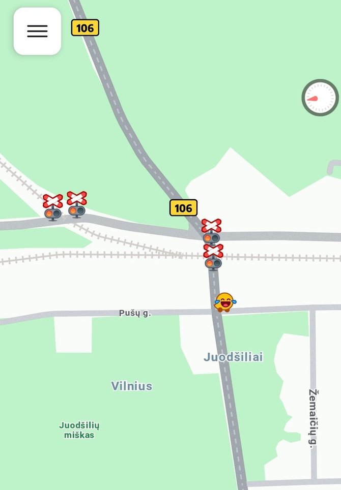 Atvaizdas iš „Waze“ programėlės/Įvykio vietoje