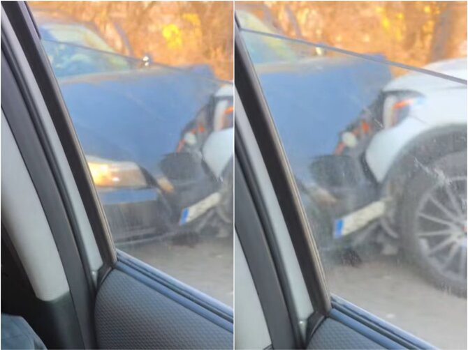 Nuotrauka iš „Facebook“ grupės „Reidas Vilniuje“/Įvykio vietoje: BMW į „Mercedesą“ rėžėsi kaktomuša priešpriešinėje eismo juostoje.