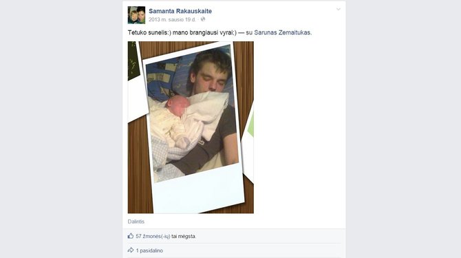  „Facebook“ nuotr./„Tetuko sūnelis. Mano brangiausi vyrai“, – socialiniame tinkle rašė Samanta.
