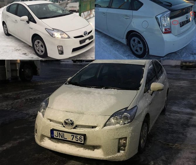 Nuotrauka iš Fabijoniškių bendruomenės „Facebook“/Pavogtas automobilis „Toyota“