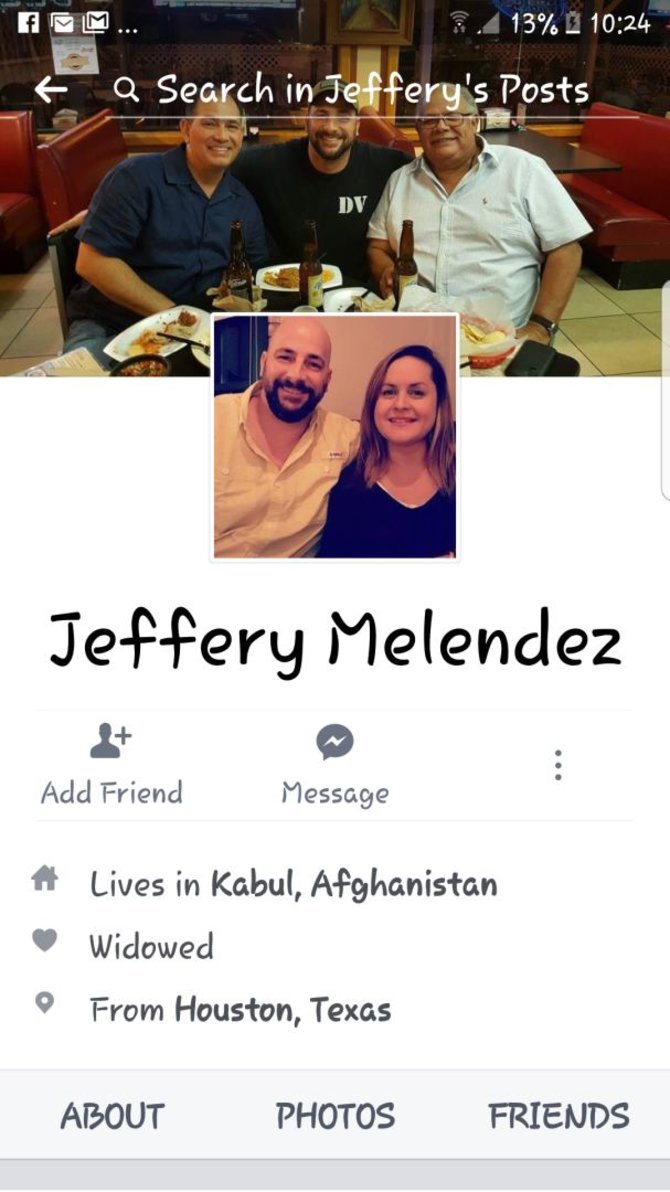 Nuotrauka iš „Facebook“/Jeffery Melendez vardu sukurtoje anketoje buvo panaudota ši tikriausiai vogta nuotrauka