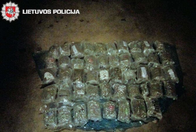 Tauragės apskrities VPK nuotr./Sulaikyta kanapių kontrabanda
