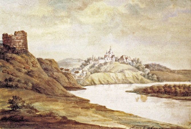 Knygos iliustr./Liškiava iš vakarų pusės. Dail. Napoleonas Orda, 1868–1877