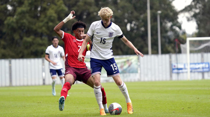 „West Ham“ klubo nuotr./Airidas Golambeckis Anglijos U18 rinktinėje