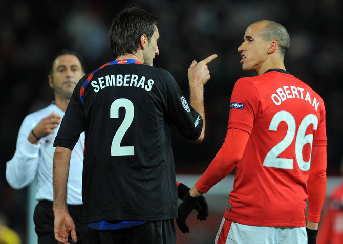 AFP/„Scanpix“ nuotr./Deividas Šemberas UEFA Čempionų lygos rungtynėse su „Manchester United“, 2009 m.