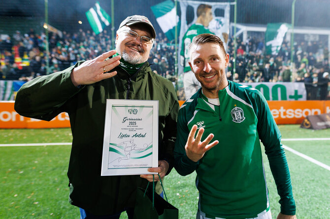 fkzalgiris.lt nuotr./Vilniaus „Žalgirio“ sirgaliai Liviu Antalį išrinko geriausiu klubo metų žaidėju