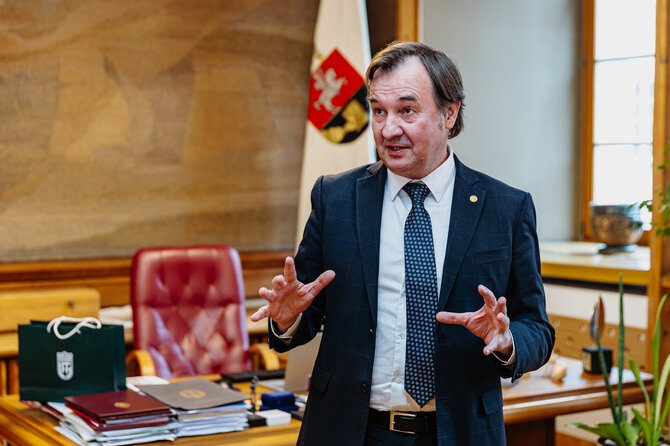 Ievos Markūnaitės/LFF nuotr./VU rektorius Rimvydas Petrauskas