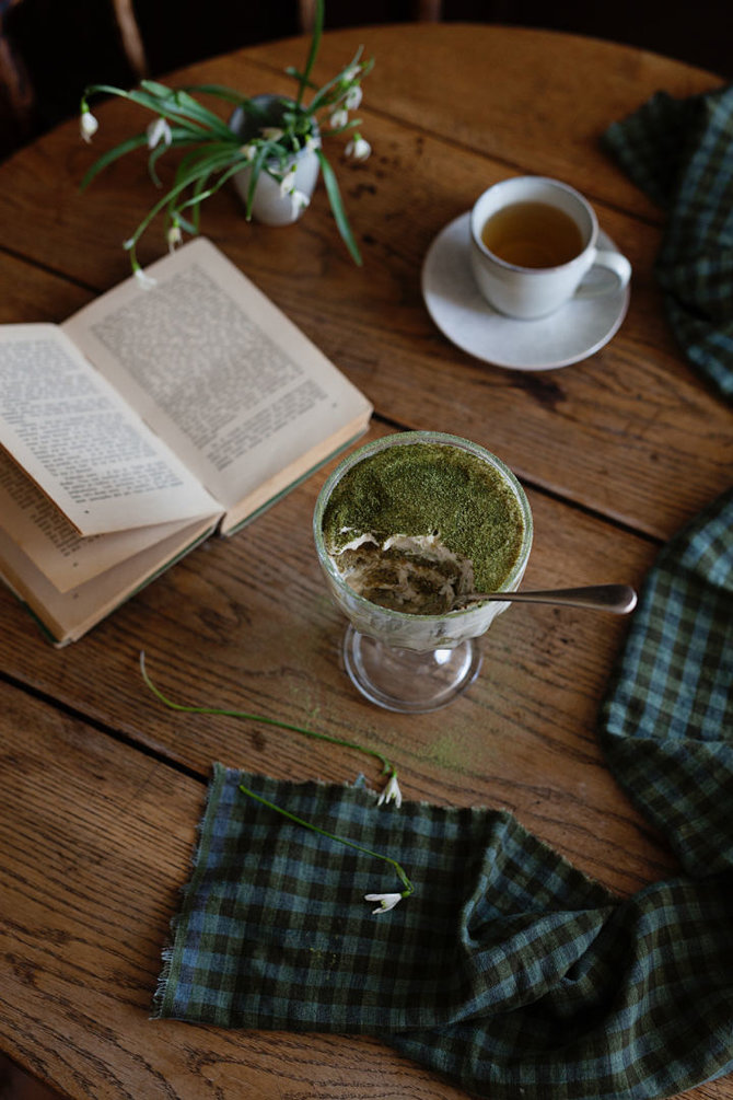 Studijos „Fotopastelė“ nuotr./Žaliosios arbatos „matcha“ tiramisu