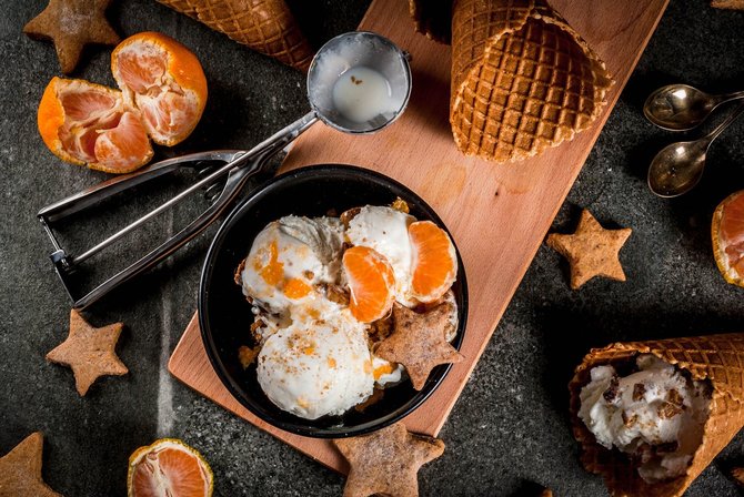 Shutterstock nuotr./Naminiai ledai su mandarinais