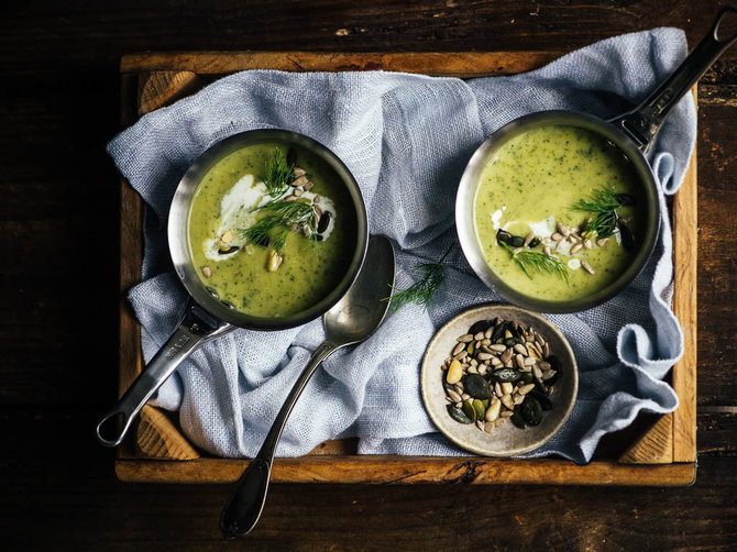 Nida Degutienė's photo.  / Zucchini soup soup with mint and feta