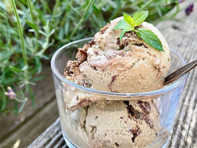Blog photo.  /Mint ice cream with chocolate chips